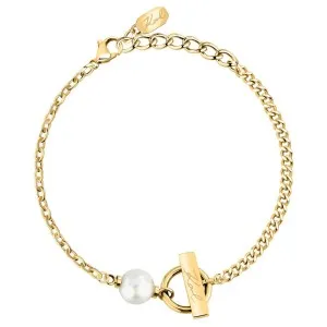 KARL LAGERFELD PEARL KLAYR13 Γυναικείο Βραχιόλι Χρυσό Με Πέρλα