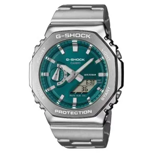Ανδρικό Ρολόι CASIO G-Shock GM-2110D-3A1ER από ανοξείδωτο ατσάλι με πράσινο καντράν και μπρασελέ.