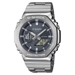 Ανδρικό Ρολόι CASIO G-Shock GM-2110D-8AER από ανοξείδωτο ατσάλι με γκρι καντράν και μπρασελέ.
