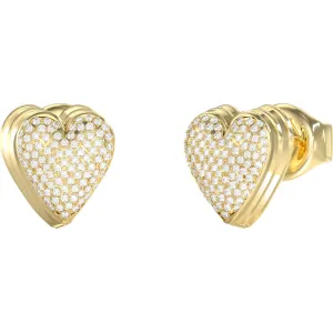 GUESS STEEL BY YOUR SIDE JUBE06080JWYGT U Σκουλαρίκια Χρυσές Καρδιές Με Πέτρες