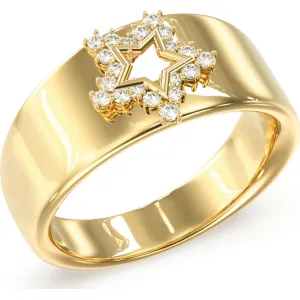 GUESS STEEL ICONIQUE JUBR05540JWYG-No 56 Δαχτυλίδι Χρυσό Με Αστέρι Με Πέτρες