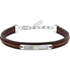 MASERATI RECYCLED LEATHER JM525AVE31 Βραχιόλι Καφέ Δερμάτινο