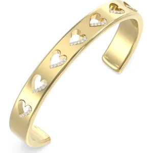 GUESS STEEL BY YOUR SIDE JUBB06084JWYGL Χειροπέδα Χρυσή Με Καρδιές