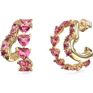 GUESS STEEL BELOVED JUBE06002JWYGPKT U Σκουλαρίκια Χρυσά Με Ροζ Καρδιές