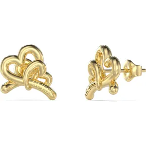GUESS STEEL LOVE BITES JUBE06058JWYGT U Σκουλαρίκια Χρυσά Καρδιές