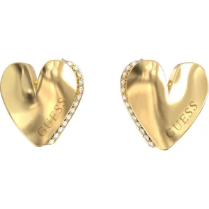 GUESS STEEL BY YOUR SIDE JUBE06089JWYGT U Σκουλαρίκια Χρυσές Καρδιές Με Λογότυπο