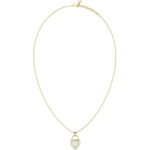 GUESS STEEL LOVE BITES JUBN06063JWYGT U Κολιέ Χρυσό Με Καρδιά Με Πέτρες