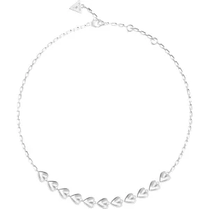 GUESS STEEL BY YOUR SIDE JUBN06070JWRHT U Κολιέ Ασημένιο Με Καρδιές