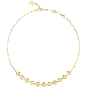 GUESS STEEL BY YOUR SIDE JUBN06070JWYGT U Κολιέ Χρυσό Με Καρδιές