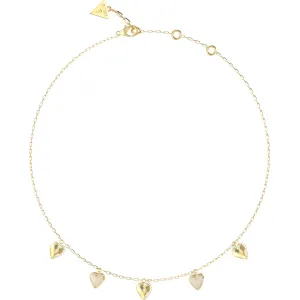 GUESS STEEL BY YOUR SIDE JUBN06081JWYGT U Κολιέ Χρυσό Με Κρεμαστές Καρδιές