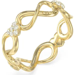 GUESS STEEL LOVE BITES JUBR06050JWYG-No 54 Δαχτυλίδι Χρυσό Άπειρο Με Πέτρες