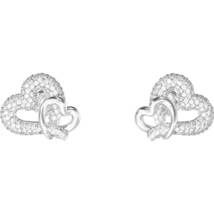 GUESS STEEL LOVE BITES JUBE06054JWRHT U Σκουλαρίκια Ασημένιες Καρδιές