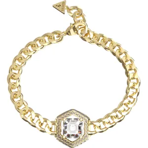 GUESS STEEL LIONESS QUEEN JUBB06186JWYGL Βραχιόλι Χρυσό Με Πέτρα