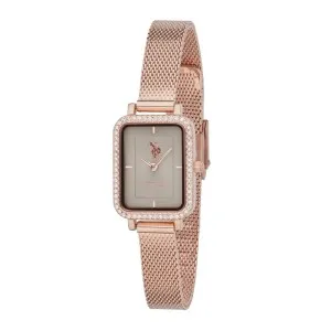 Γυναικείο ρολόι U. S. Polo Assn USP8388GY Odette με γκρι καντράν και ροζ χρυσό μπρασελέ.