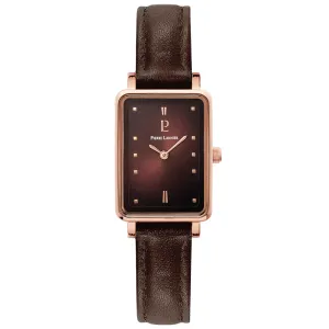 Γυναικείο ρολόι PIERRE LANNIER 050K984 Ariane από ανοξείδωτο ατσάλι με καφέ καντράν και καφέ δερμάτινο λουράκι.