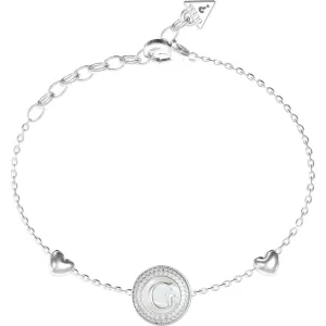 GUESS STEEL G TALISMAN JUBB06208JWRHL Βραχιόλι Ασημένιο Με Καρδιές Και Λογότυπο Με Πέτρες