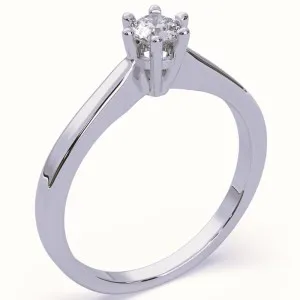 Λευκόχρυσό μονόπετρο γυναικείο δαχτυλίδι ATMD101L