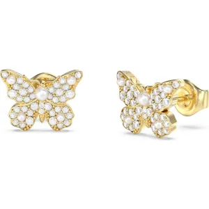 GUESS STEEL BORBOLETA JUBE06127JWYGT U Σκουλαρίκια Χρυσές Πεταλούδες Με Πέτρες