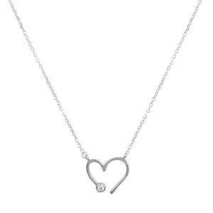 Γυναικείο λευκόχρυσο κολιέ καρδιά K1000L