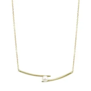 Γυναικείο χρυσό κολιέ με μαργαριτάρι K1014K