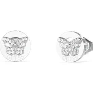 GUESS STEEL BORBOLETA JUBE06136JWRHT U Σκουλαρίκια Ασημένια Με Πεταλούδες Με Πέτρες