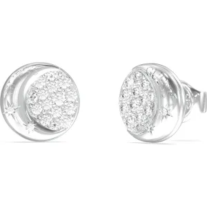 GUESS STEEL AURORA JUBE06240JWRHT U Σκουλαρίκια Ασημένια Με Πέτρες