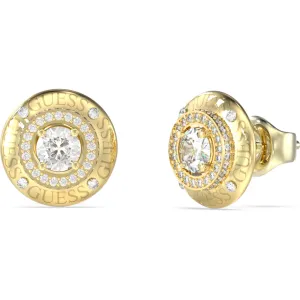 GUESS STEEL SPARKS JUBE06289JWYGT U Σκουλαρίκια Χρυσά Με Λογότυπο Και Πέτρες