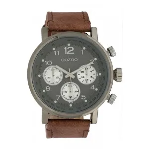 Ρολόι OOZOO C9262 Timepieces Xxl με Καφέ Δερμάτινο Λουράκι