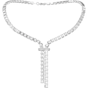 GUESS STEEL ACE OF DIAMONDS JUBN06171JWRHT U Κολιέ Ασημένιο Με Πέτρες