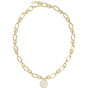GUESS STEEL G TALISMAN JUBN06193JWYGT U Κολιέ Χρυσό Με Λογότυπο Με Πέτρες