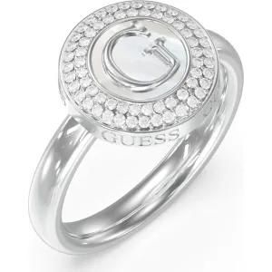 GUESS STEEL G TALISMAN JUBR06212JWRH58 Δαχτυλίδι Ασημένιο Με Λογότυπο Με Πέτρες