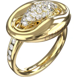 GUESS STEEL MARINA JUBR06226JWYG58 Δαχτυλίδι Χρυσό Με Σχέδιο Με Πέτρες