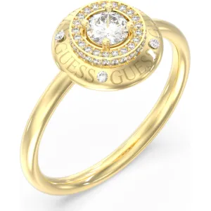 GUESS STEEL SPARKS JUBR06286JWYG56 Δαχτυλίδι Χρυσό Με Πέτρες Και Λογότυπο