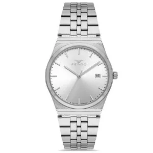 Γυναικείο ρολόι FERRO FL21591AWT-A με ασημί καντράν και μπρασελέ.