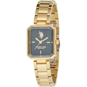 Γυναικείο ρολόι U. S. Polo Assn USP8442BK Gemma από ανοξείδωτο ατσάλι με μαύρο καντράν και μπρασελέ.