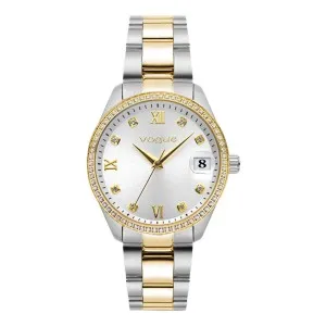 Γυναικείο ρολόι VOGUE 614266 Reina από ανοξείδωτο ατσάλι με ασημί καντράν και ασημί-χρυσό μπρασελέ.