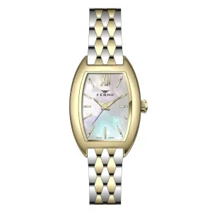 Γυναικείο ρολόι FERRO FL21769AWT-D με φίλντισι καντράν και μπρασελέ.