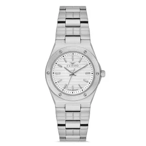 Γυναικείο ρολόι FERRO FL21643AWT-A με ασημί καντράν και μπρασελέ.