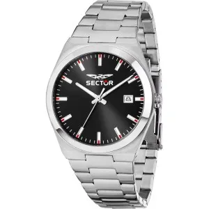 Ανδρικό ρολόι SECTOR C300 R3253301001 από ανοξείδωτο ατσάλι με μαύρο καντράν και μπρασελέ.