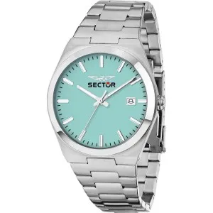 Ανδρικό ρολόι SECTOR C300 R3253301004 από ανοξείδωτο ατσάλι με τυρκουάζ καντράν και μπρασελέ.