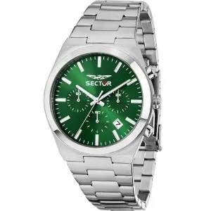 Ανδρικό ρολόι SECTOR C300 R3273301002 από ανοξείδωτο ατσάλι με πράσινο καντράν και μπρασελέ.
