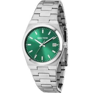 Γυναικείο ρολόι SECTOR C300 R3253301504 από ανοξείδωτο ατσάλι με πράσινο καντράν και μπρασελέ.