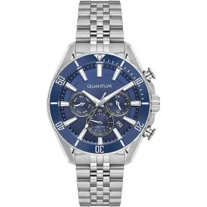 Ανδρικό ρολόι QUANTUM PWG1187.390 POWERTECH από ανοξείδωτο ατσάλι με μπλε καντράν και μπρασελέ.