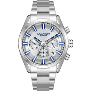 Ανδρικό ρολόι QUANTUM ADG1219.330 ADRENALINE από ανοξείδωτο ατσάλι με ασημί καντράν και ασημί μπρασελέ.