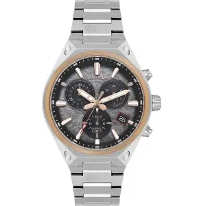 Ανδρικό ρολόι QUANTUM HNG1172.260 HUNTER από ανοξείδωτο ατσάλι με γκρι καντράν και ασημί μπρασελέ.