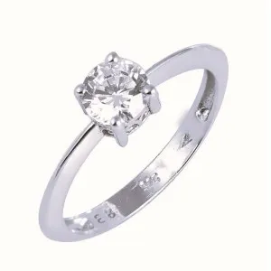 Λευκόχρυσο γυναικείο μονόπετρο δαχτυλίδι FL34310