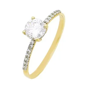 Χρυσό γυναικείο μονόπετρο δαχτυλίδι FL40158