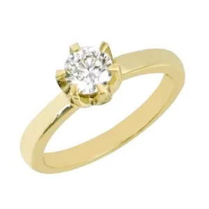 Χρυσό γυναικείο μονόπετρο δαχτυλίδι FL46502