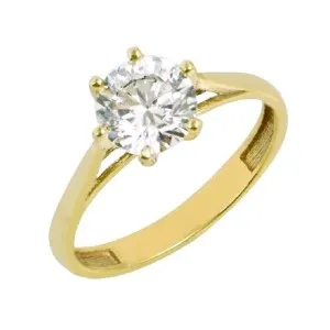Χρυσό γυναικείο μονόπετρο δαχτυλίδι FL46510