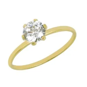 Χρυσό γυναικείο μονόπετρο δαχτυλίδι FL46514
